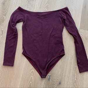 Forever 21 Striped Boatneck Bodysuit